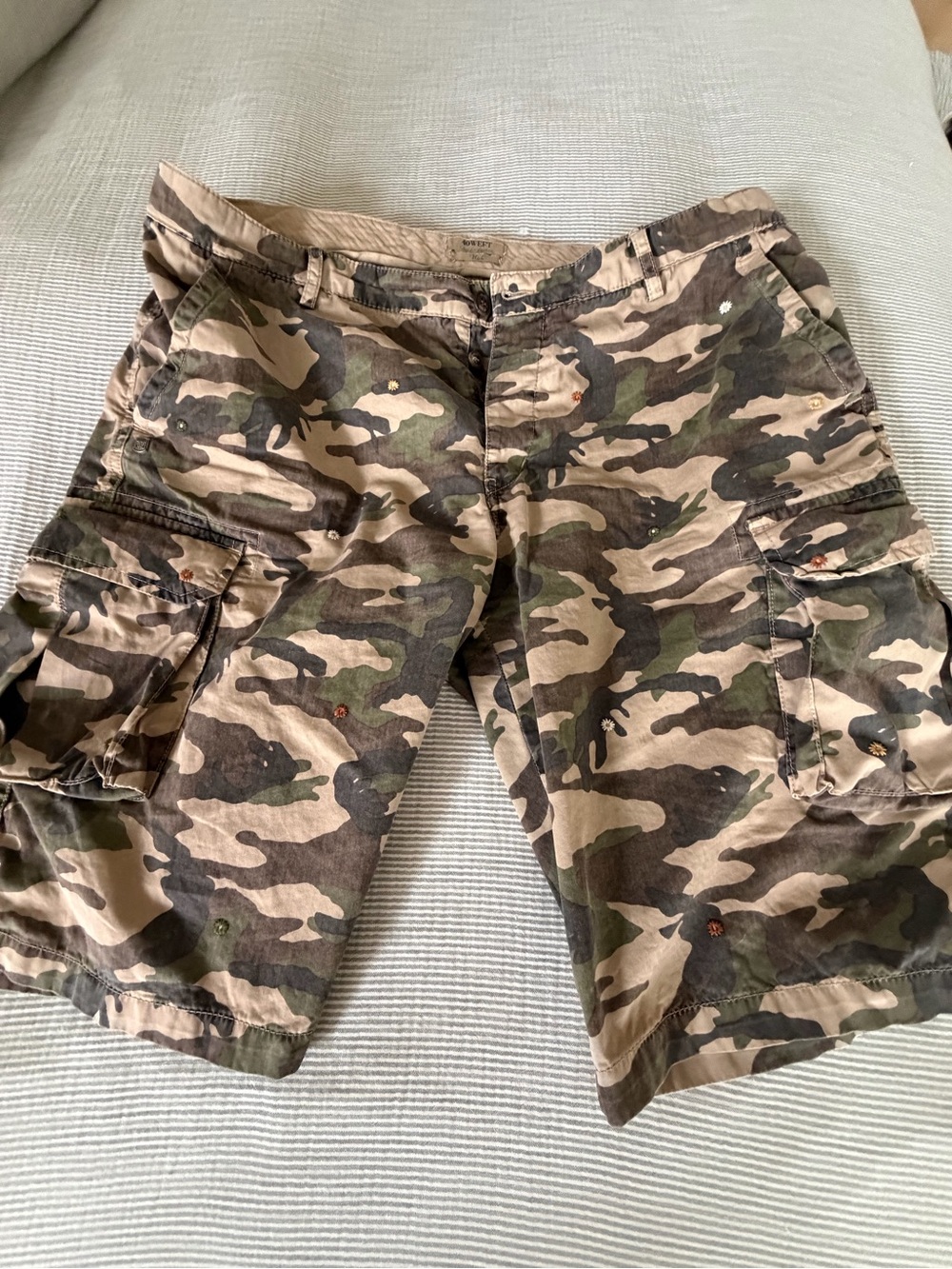 40Weft Camouflage Cargo Shorts - Green & Tan